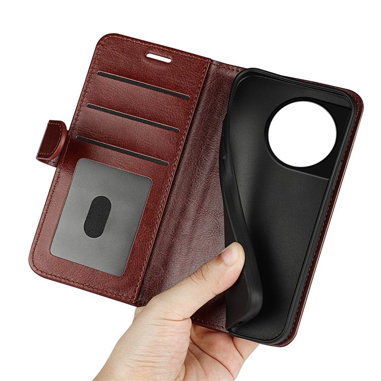 For OnePlus 11 5G Full Protection Crazy Horse Texture PU Leather Magnetic Phone Case Stand Wallet Flip Phone Cover - Brown