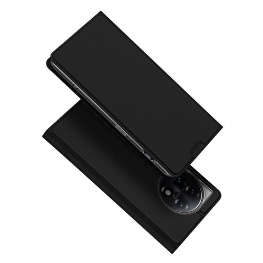 DUX DUCIS Skin Pro Series Shockproof Phone Case for OnePlus 11 5G, PU Leather Cell Phone Cover with Card Holder Stand - Black