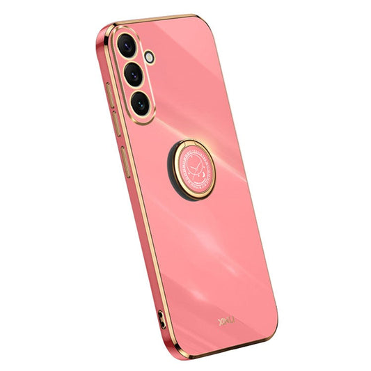 XINLI For Samsung Galaxy A54 5G Drop-proof Protective Phone Cover Electroplating Slim Mobile Phone Case Kickstand - Red