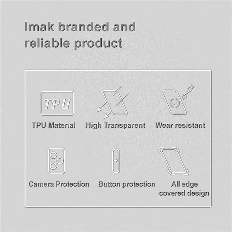 IMAK UX-5 Series Phone Case for OnePlus 11 5G, Drop-proof Transparent TPU Mobile Phone Cover