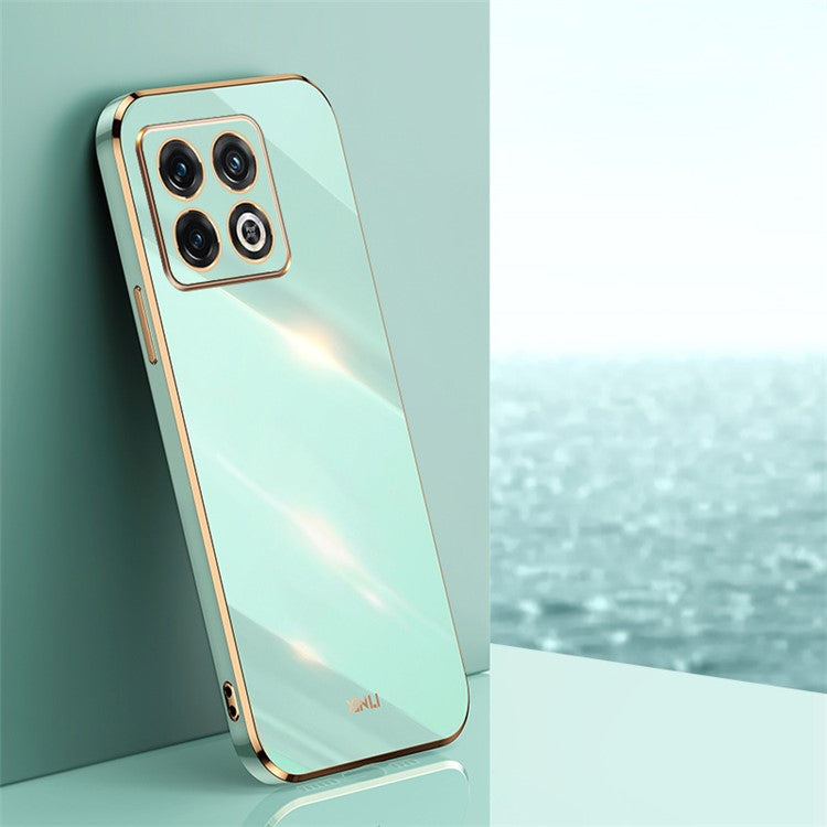 XINLI for OnePlus 10T 5G / Ace Pro 5G Anti-scratch TPU Phone Case, Electroplating Full Camera Lens Protection Cover - Cyan