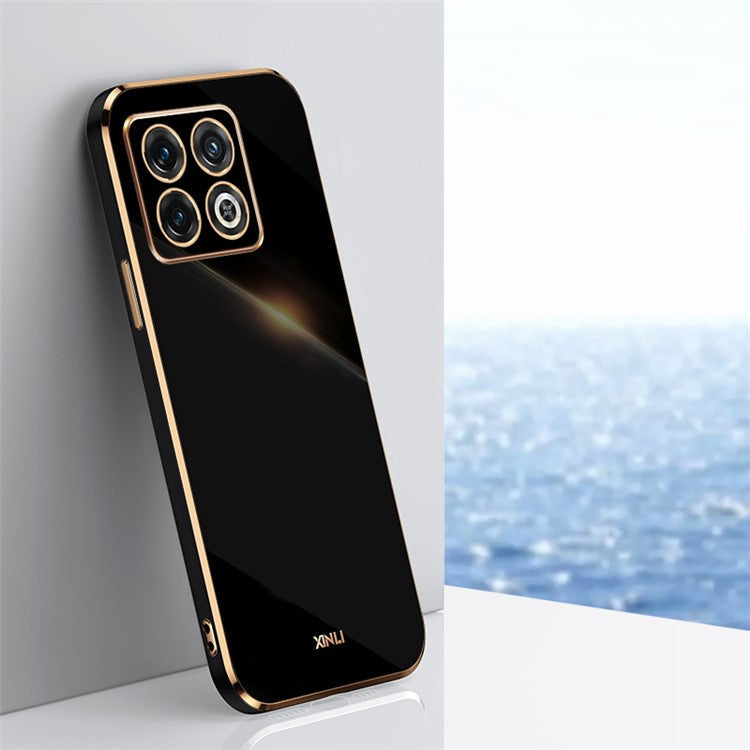 XINLI for OnePlus 10T 5G / Ace Pro 5G Anti-scratch TPU Phone Case, Electroplating Full Camera Lens Protection Cover - Black