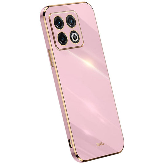 XINLI for OnePlus 10T 5G / Ace Pro 5G Anti-scratch TPU Phone Case, Electroplating Full Camera Lens Protection Cover - Purple