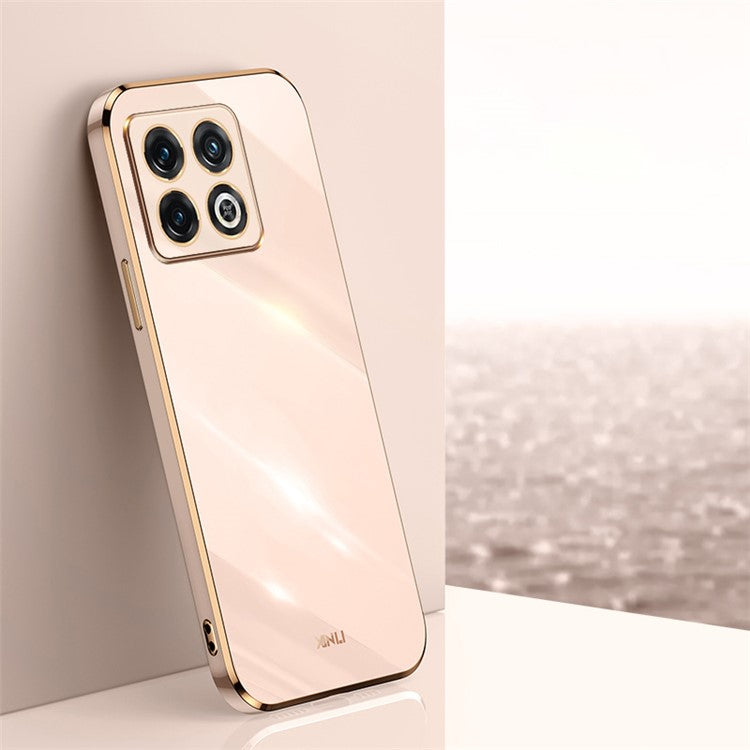 XINLI for OnePlus 10T 5G / Ace Pro 5G Anti-scratch TPU Phone Case, Electroplating Full Camera Lens Protection Cover - Pink