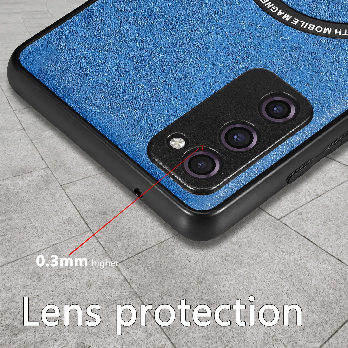 For Samsung Galaxy S20 FE 5G / S20 FE / S20 FE 2022 / S20 Lite Phone Case Compatible with MagSafe Leather Coated PC+TPU Cover - Green