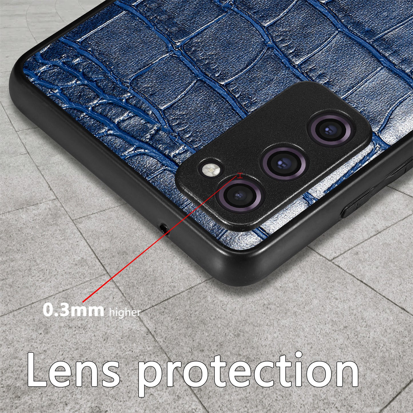 For Samsung Galaxy S20 FE 5G / S20 FE 4G / S20 FE 2022 / S20 Lite Precise Cutout Phone Case Crocodile Texture PU Leather Coated TPU Cover - Black