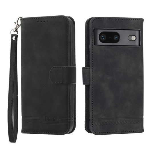 DIERFENG for Google Pixel 7 5G Shockproof Phone Case DF-03 Flip Leather Cell Phone Cover Stand Wallet - Black