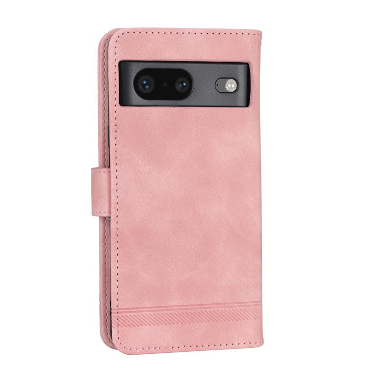 DIERFENG for Google Pixel 7 5G Shockproof Phone Case DF-03 Flip Leather Cell Phone Cover Stand Wallet - Pink