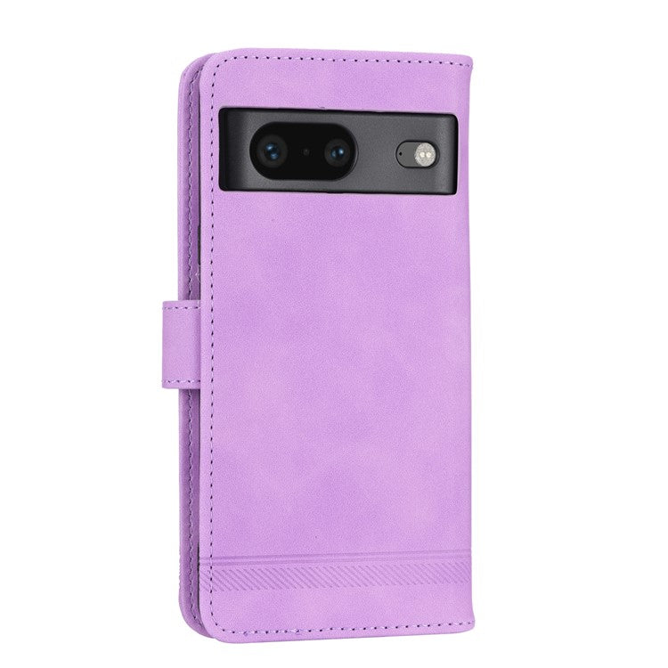 DIERFENG for Google Pixel 7 5G Shockproof Phone Case DF-03 Flip Leather Cell Phone Cover Stand Wallet - Purple