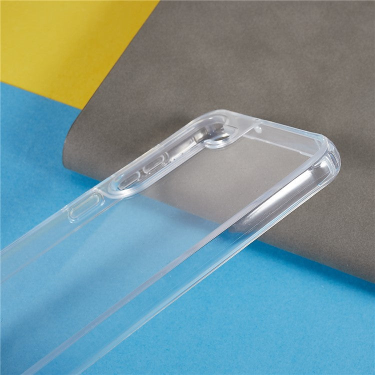 For Samsung Galaxy S23+ Clear Phone Case Long Lanyard TPU+Acrylic Protective Cover - Purple