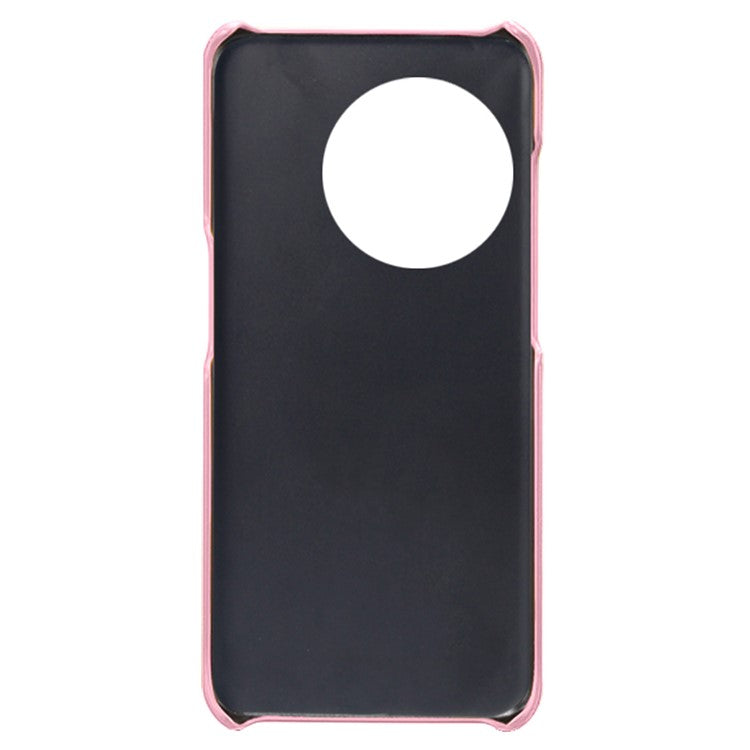 Anti-scratch Phone Cover for OnePlus 11 5G, PU Leather Coated PC Calf Textured Shockproof Mobile Phone Case - Rose Gold