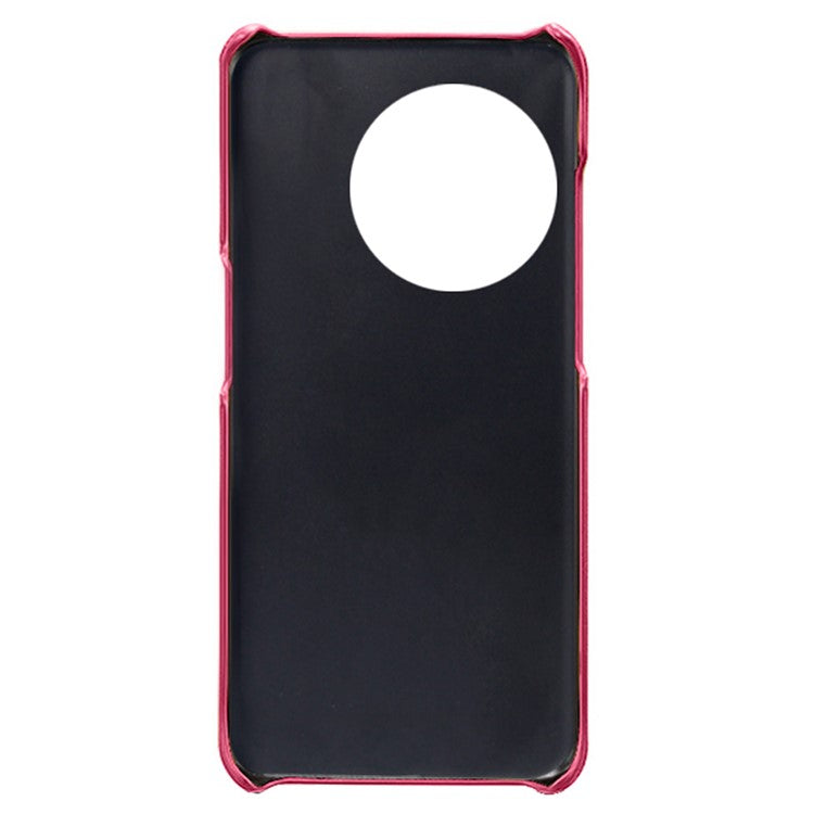 Anti-scratch Phone Cover for OnePlus 11 5G, PU Leather Coated PC Calf Textured Shockproof Mobile Phone Case - Rose