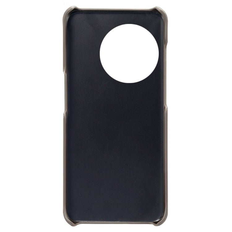 Anti-scratch Phone Cover for OnePlus 11 5G, PU Leather Coated PC Calf Textured Shockproof Mobile Phone Case - Grey