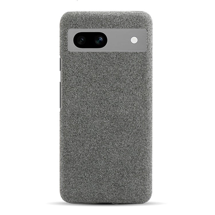 For Google Pixel 7a Non-slip Slim Smartphone Case Solid Color Anti-scratch Hard PC+Cloth Phone Cover - Grey