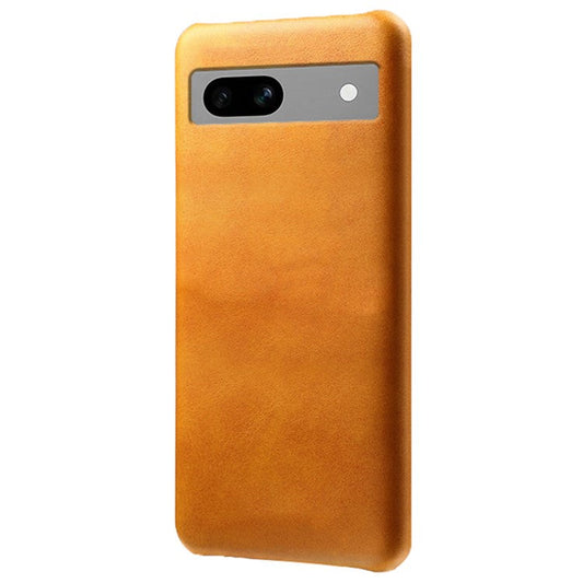 Protective Phone Cover for Google Pixel 7a, PU Leather Coated PC Calf Textured Shockproof Slim Mobile Phone Case - Orange