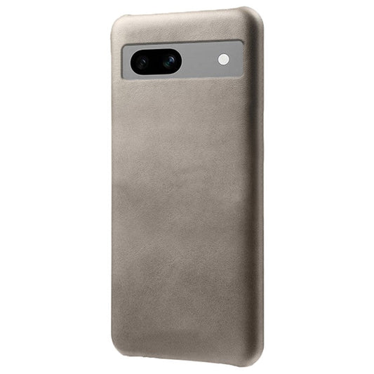 Protective Phone Cover for Google Pixel 7a, PU Leather Coated PC Calf Textured Shockproof Slim Mobile Phone Case - Grey