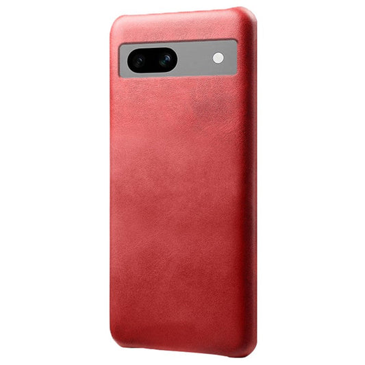 Protective Phone Cover for Google Pixel 7a, PU Leather Coated PC Calf Textured Shockproof Slim Mobile Phone Case - Red
