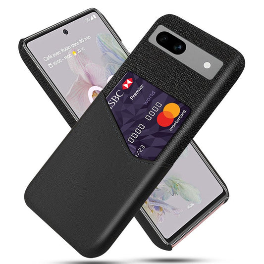 Anti-fall Phone Cover Card Holder For Google Pixel 7a, Cloth Texture Slim Protective Mobile Phone Case - Black