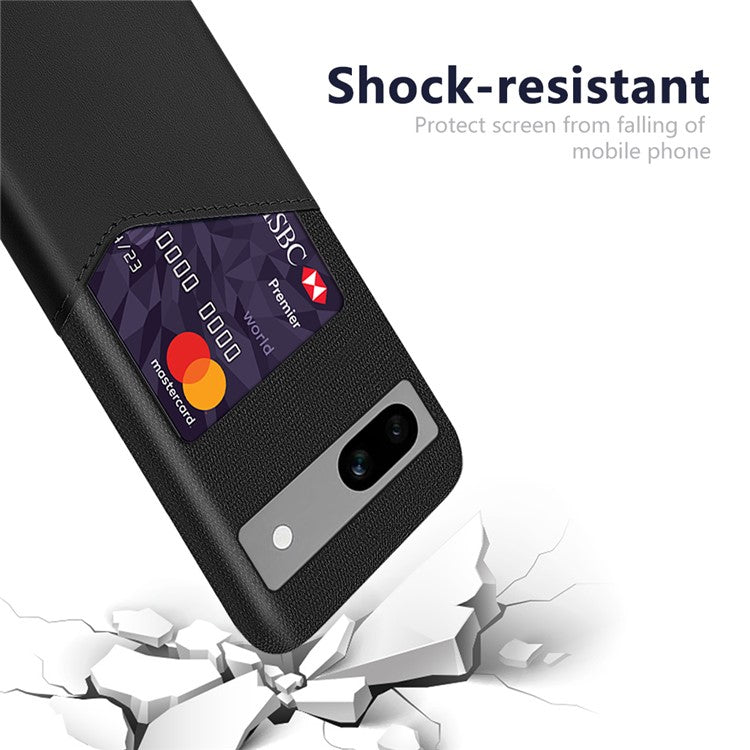 Anti-fall Phone Cover Card Holder For Google Pixel 7a, Cloth Texture Slim Protective Mobile Phone Case - Black