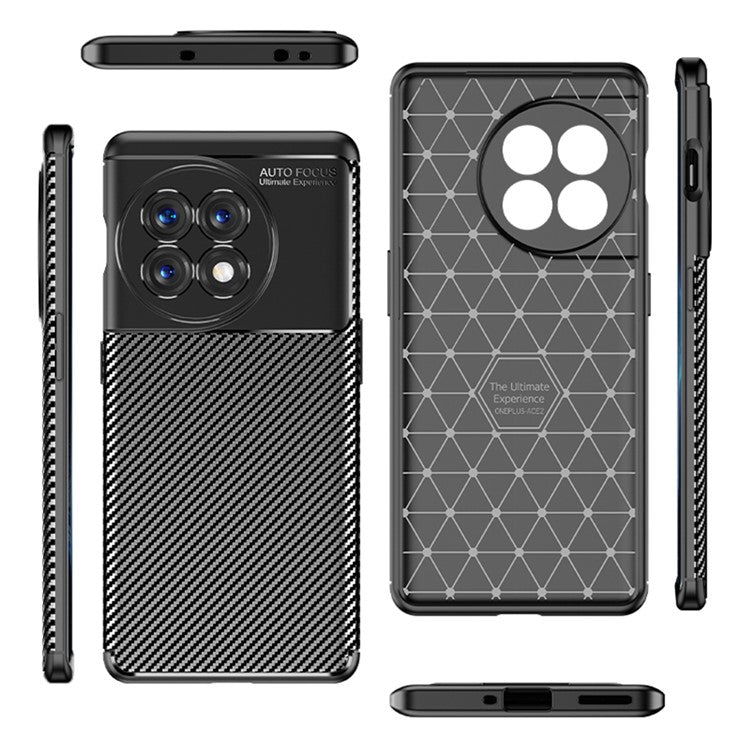 For OnePlus Ace 2 5G / 11R 5G Shockproof Phone Case Anti-Scratch Carbon Fiber Texture Soft TPU Phone Cover