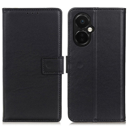 For OnePlus Nord CE 3 Lite 5G / Nord N30 5G PU Leather Phone Case Soft Touch Flip Folio Stand Wallet Phone Cover - Black