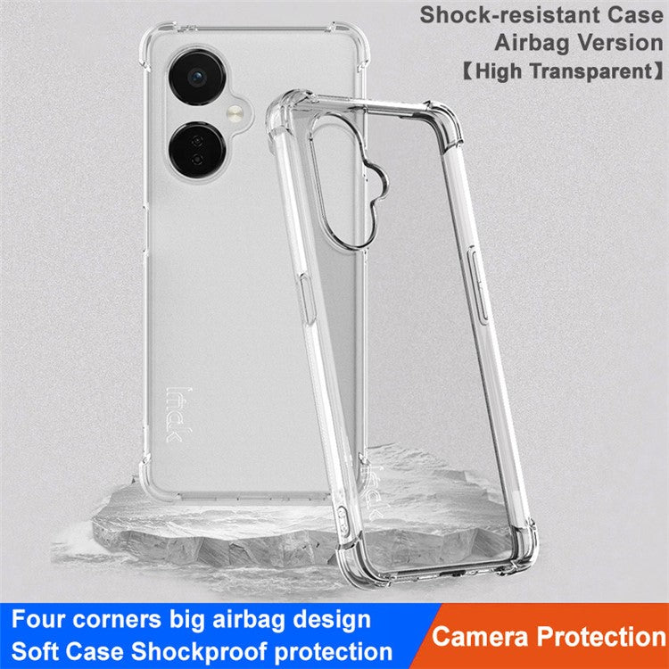 IMAK TPU Phone Case For OnePlus Nord CE 3 Lite 5G / Nord N30 5G Four Corner Cushion Airbag Design Anti-scratch Protective Phone Back Cover - Transparent