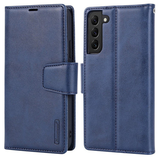 HANMAN Miro2 Series Detachable Wallet Case for Samsung Galaxy S23 PU Leather Removable Inner Magnetic TPU Shell Stand Phone Cover - Blue