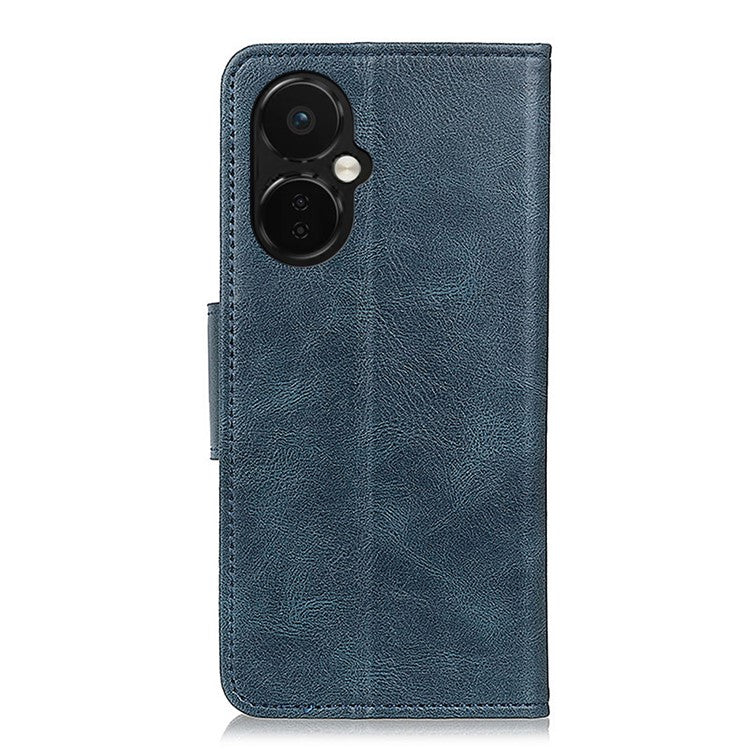 For OnePlus Nord CE 3 Lite 5G / Nord N30 5G PU Leather Phone Case Stand Crazy Horse Texture Wallet Phone Cover - Blue