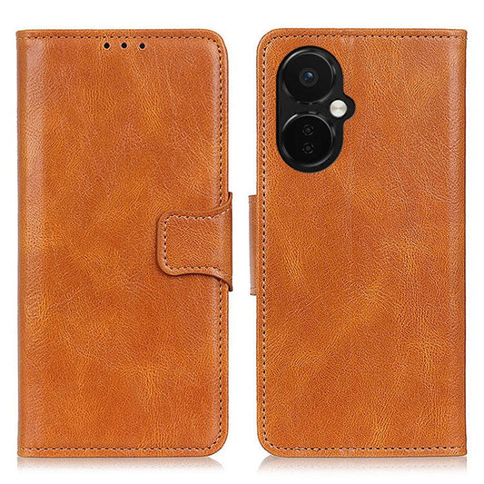 For OnePlus Nord CE 3 Lite 5G / Nord N30 5G PU Leather Phone Case Stand Crazy Horse Texture Wallet Phone Cover - Brown