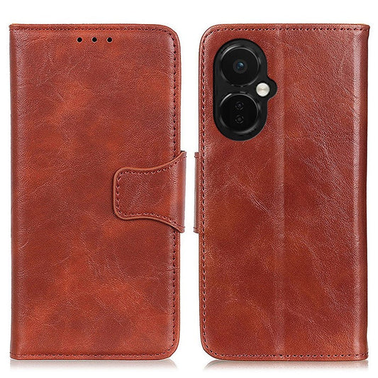 Mobile Phone Case for OnePlus Nord CE 3 Lite 5G / Nord N30 5G Crazy Horse Texture Wallet Stand Split Leather Phone Cover - Brown
