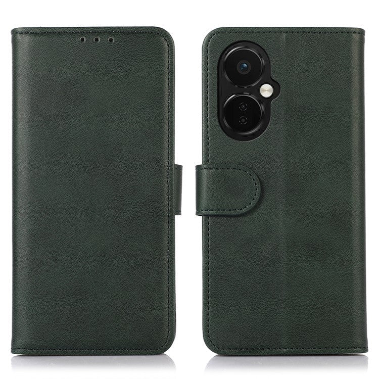 For OnePlus Nord CE 3 Lite 5G / Nord N30 5G Cowhide Texture Phone Stand Case Anti-drop PU Leather Wallet Phone Cover - Green