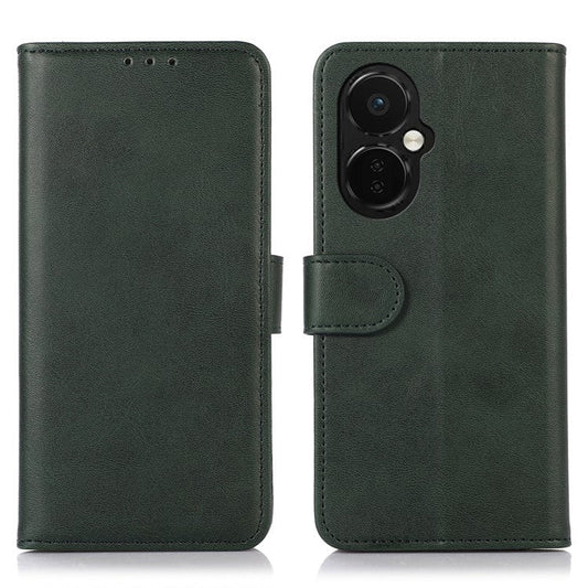 For OnePlus Nord CE 3 Lite 5G / Nord N30 5G Cowhide Texture Phone Stand Case Anti-drop PU Leather Wallet Phone Cover - Green