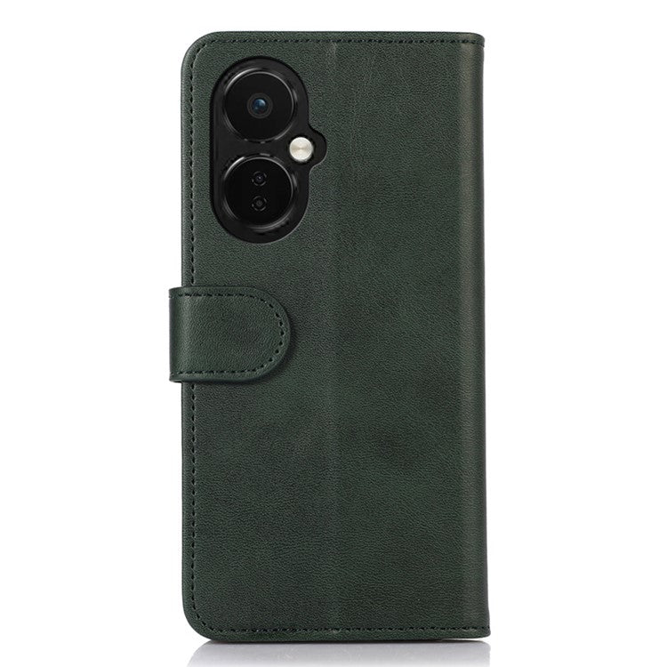 For OnePlus Nord CE 3 Lite 5G / Nord N30 5G Cowhide Texture Phone Stand Case Anti-drop PU Leather Wallet Phone Cover - Green