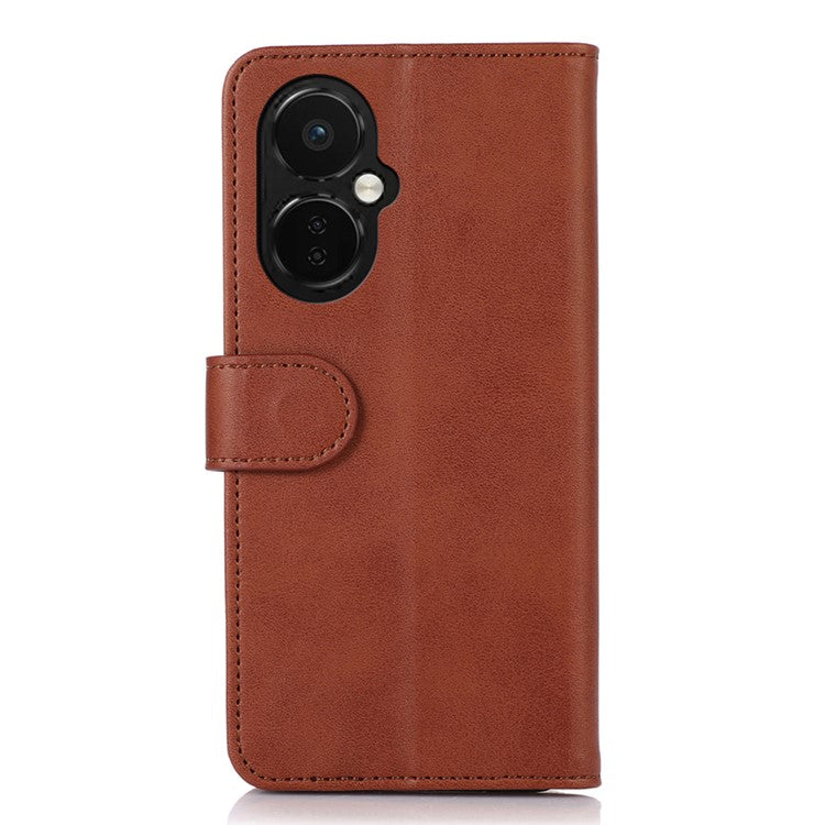 For OnePlus Nord CE 3 Lite 5G / Nord N30 5G Cowhide Texture Phone Stand Case Anti-drop PU Leather Wallet Phone Cover - Brown