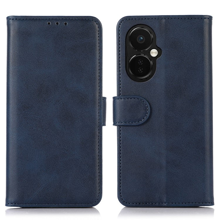 For OnePlus Nord CE 3 Lite 5G / Nord N30 5G Cowhide Texture Phone Stand Case Anti-drop PU Leather Wallet Phone Cover - Blue