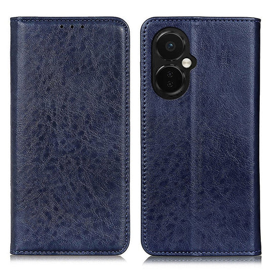 For OnePlus Nord CE 3 Lite 5G / Nord N30 5G Cell Phone Stand Cover Crazy Horse Texture PU Leather Wallet Case - Blue
