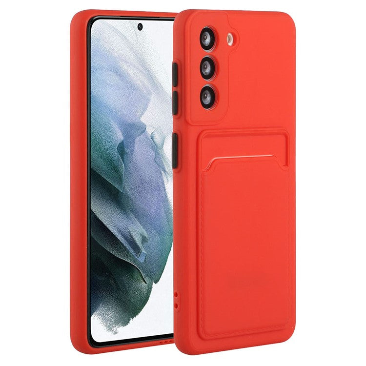 For Samsung Galaxy S23+ Mobile Phone Case Soft TPU Drop-proof Cover with Card Slot - Red
