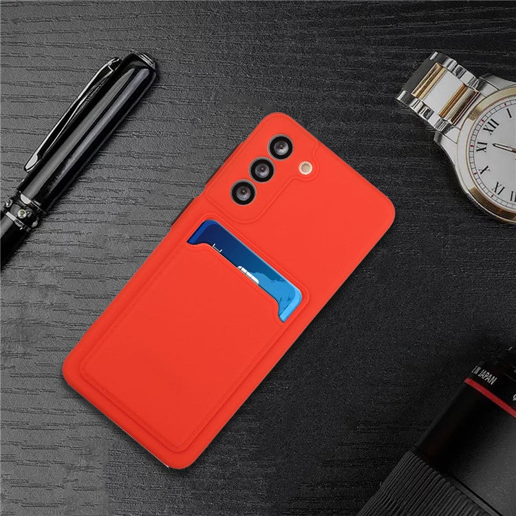 For Samsung Galaxy S23+ Mobile Phone Case Soft TPU Drop-proof Cover with Card Slot - Red