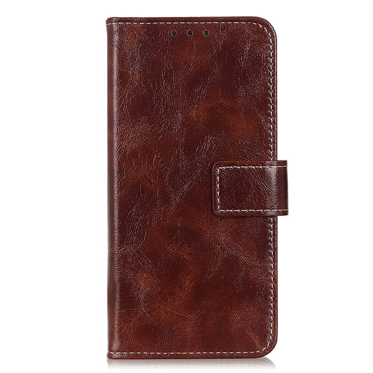 Cell Phone Cover For OnePlus 11 5G , Leather Retro Crazy Horse Texture Anti-scratch Phone Case Stand Wallet - Brown