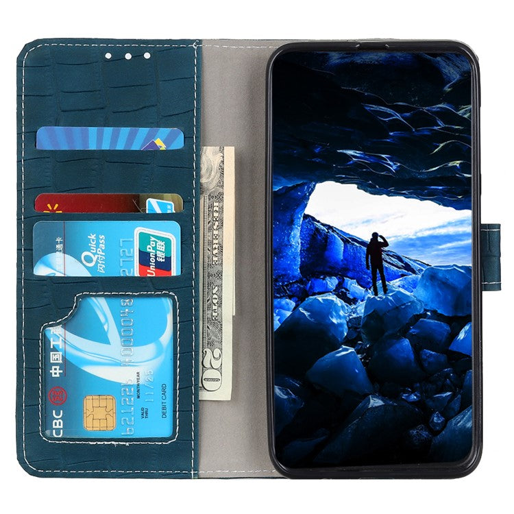 Mobile Phone Case For OnePlus 11 5G , Flip Leather Wallet Stand Crocodile Texture Anti-fall Protective Phone Cover - Blackish Green