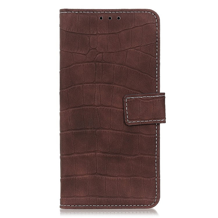 Mobile Phone Case For OnePlus 11 5G , Flip Leather Wallet Stand Crocodile Texture Anti-fall Protective Phone Cover - Brown