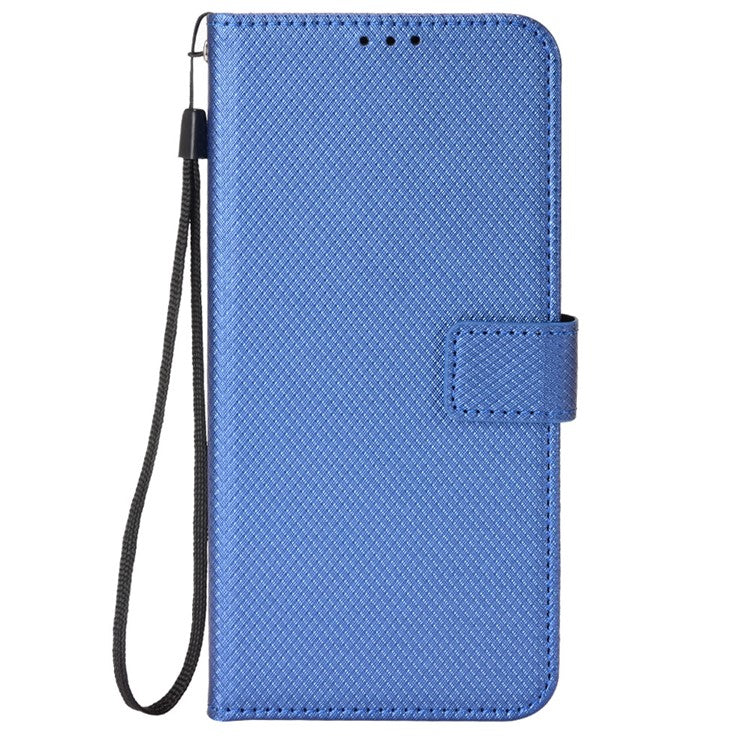 For Google Pixel 7a Mobile Phone Shell Wallet Stand Phone Case Diamond Texture PU Leather Phone Cover - Blue