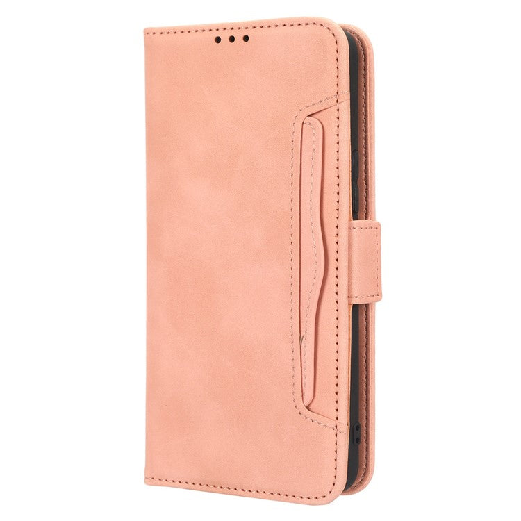 For Infinix Hot 20 Play 4G PU Leather Phone Cover Multiple Card Slots Stand Wallet Protective Phone Case - Pink