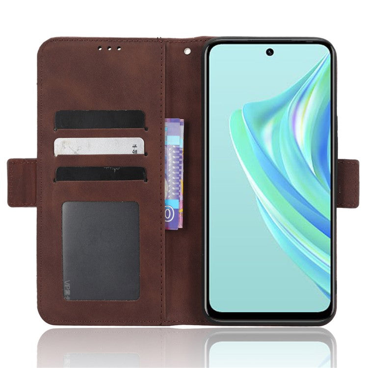 For Infinix Hot 20 Play 4G PU Leather Phone Cover Multiple Card Slots Stand Wallet Protective Phone Case - Brown