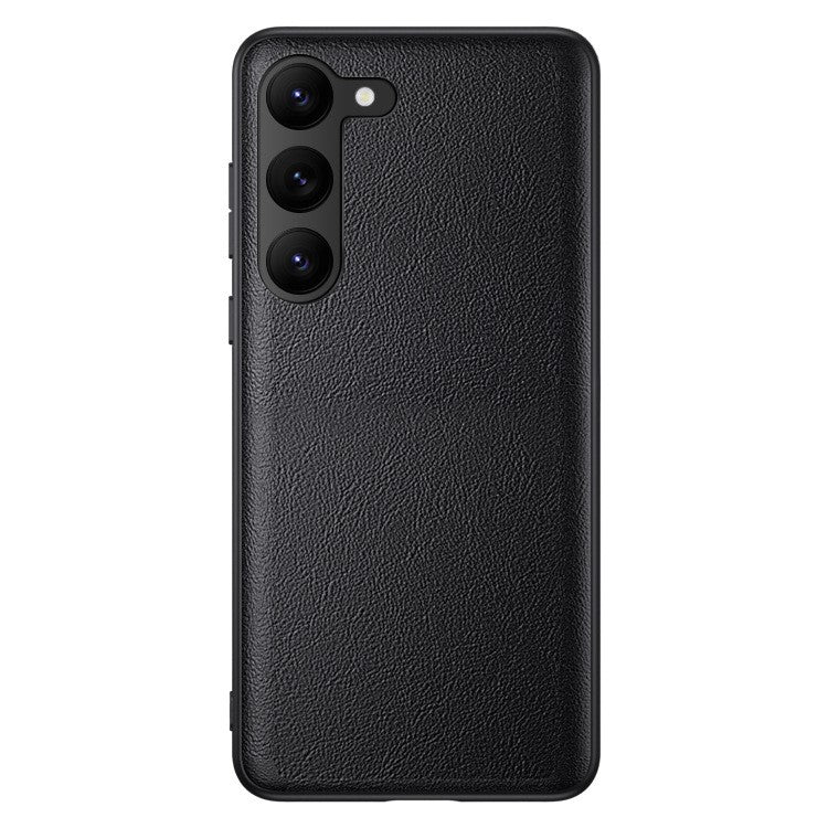 For Samsung Galaxy S23+ Shockproof PU Leather+TPU+PC Cell Phone Cover Anti-Fingerprint Phone Case - Black