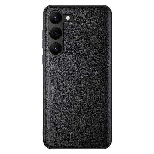 For Samsung Galaxy S23+ Shockproof PU Leather+TPU+PC Cell Phone Cover Anti-Fingerprint Phone Case - Black