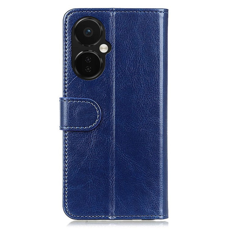 For OnePlus Nord CE 3 Lite 5G / Nord N30 5G PU Leather Phone Case Crazy Horse Texture Stand Wallet Phone Cover - Blue