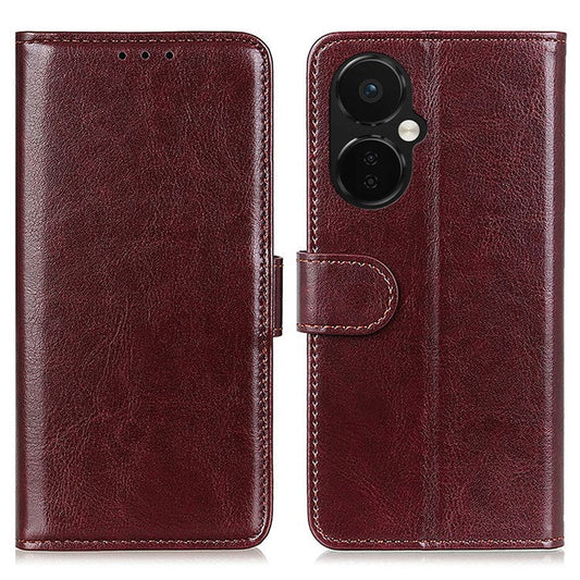 For OnePlus Nord CE 3 Lite 5G / Nord N30 5G PU Leather Phone Case Crazy Horse Texture Stand Wallet Phone Cover - Brown
