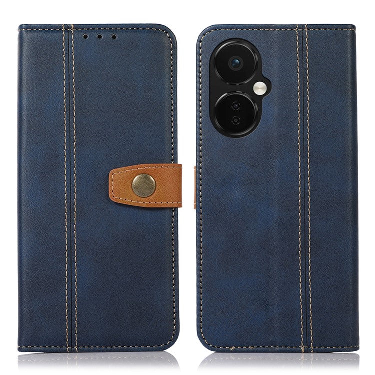 For OnePlus Nord CE 3 Lite 5G / Nord N30 5G Calf Texture Phone Case PU Leather Stand Phone Wallet Cover - Sapphire