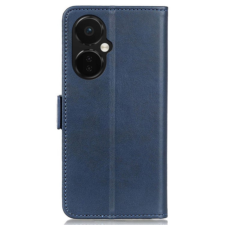 For OnePlus Nord CE 3 Lite 5G / Nord N30 5G Wallet Phone Stand Case Cowhide Texture PU Leather Phone Cover - Blue
